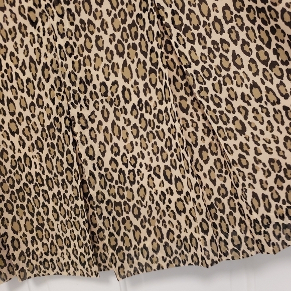 NWT Anne Klein Leopard Print Pleated Lightweight Skirt Size 14, Retail $89 - Picture 3 of 9